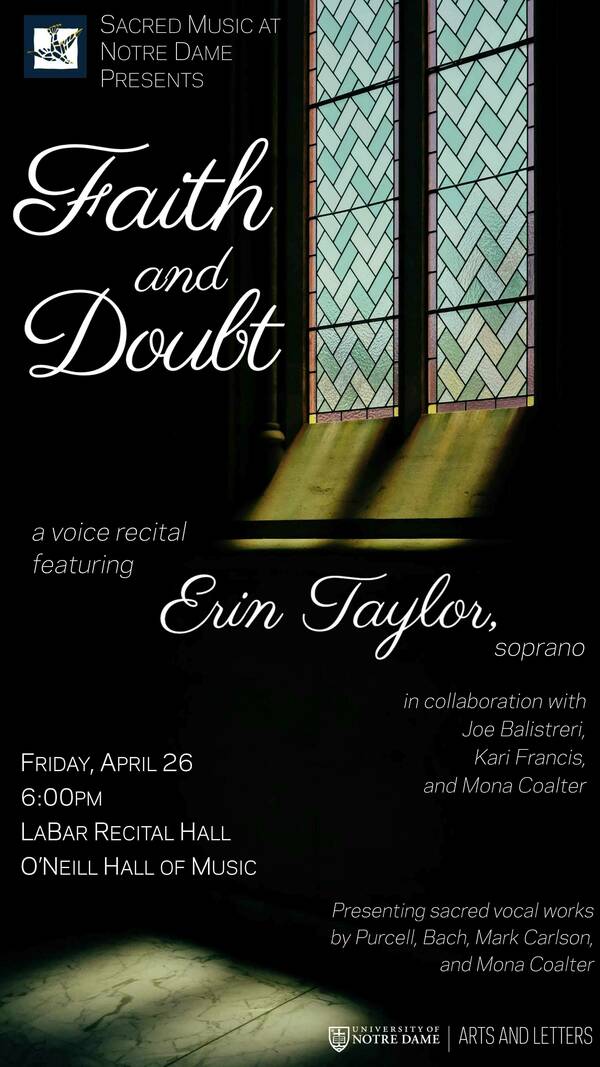 2024-04-26_Recital MSM2 Voice Erin Taylor_Faith and Doubt Poster